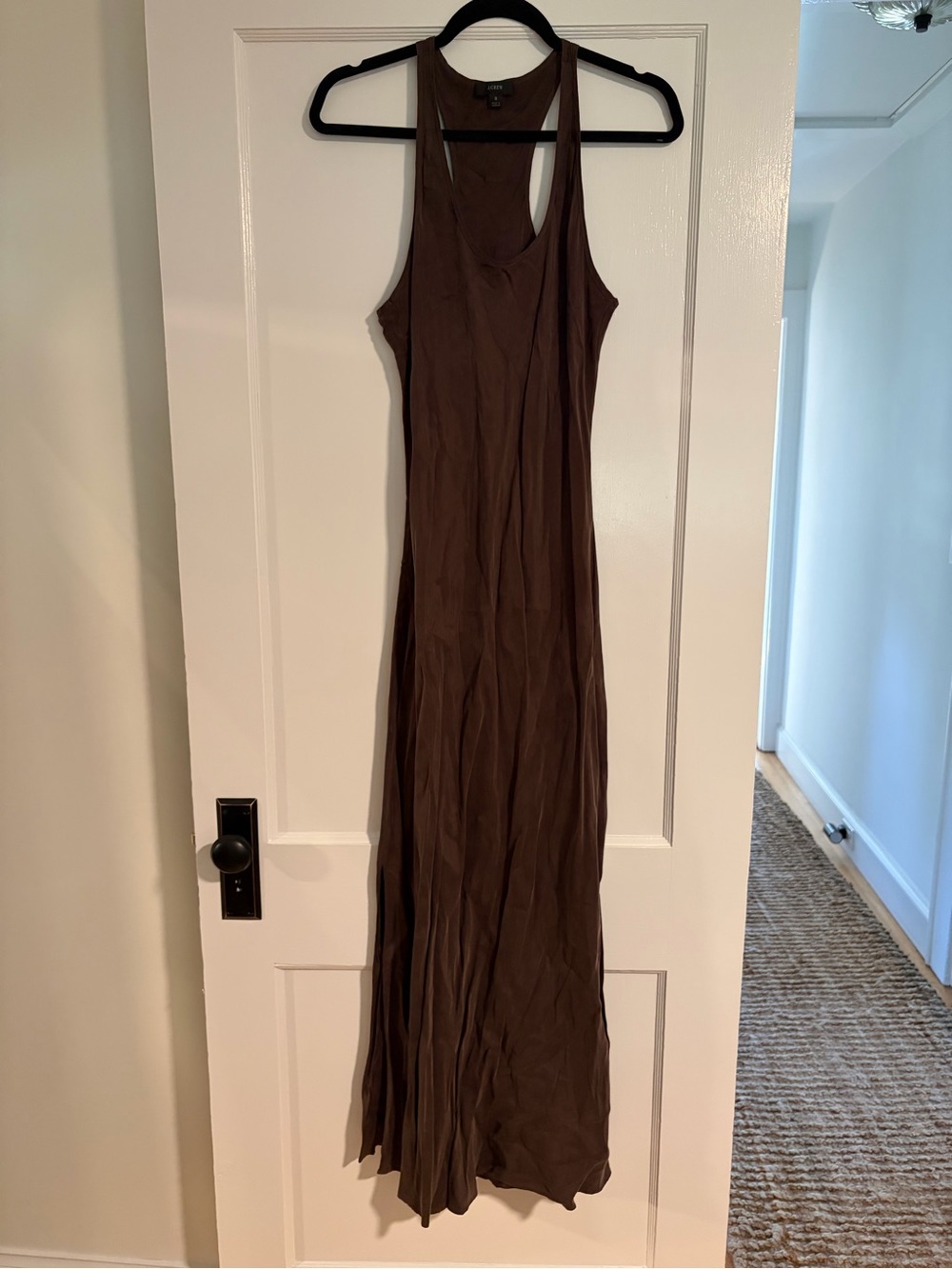 J. Crew Brown Racerback Slip Dress, Size 8